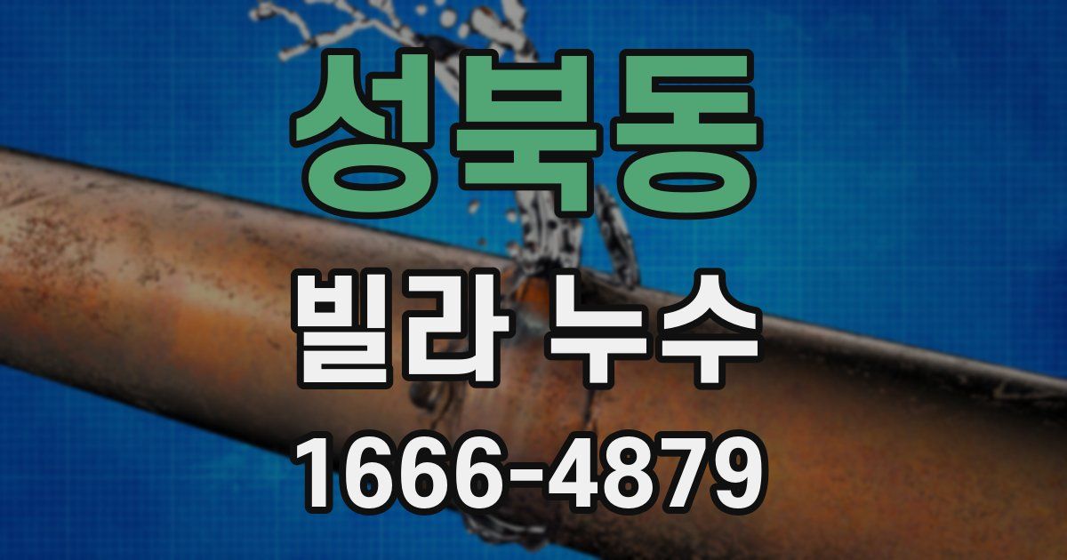 성북동 빌라 누수