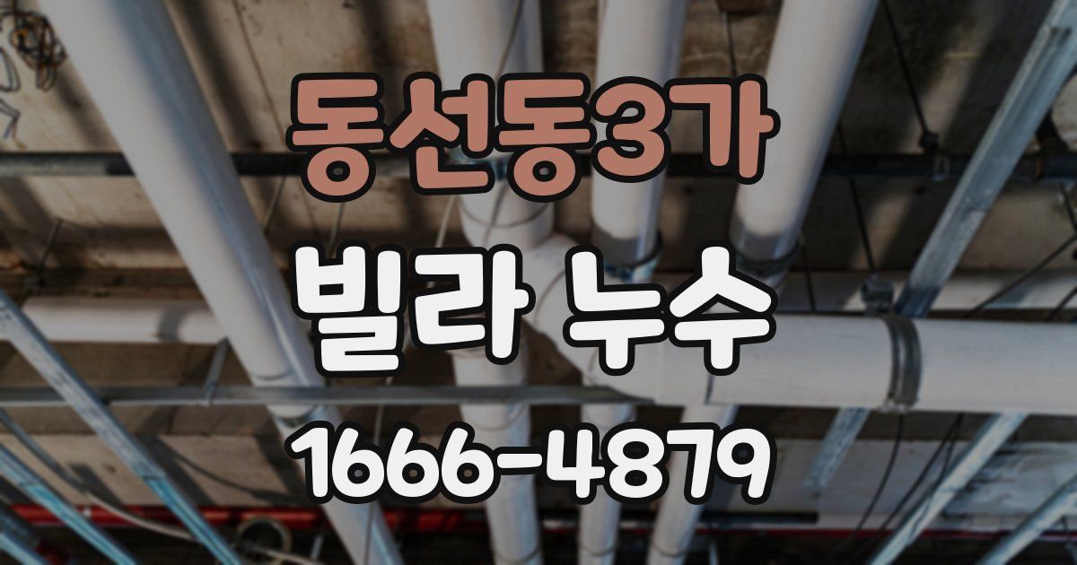 동선동3가 빌라 누수