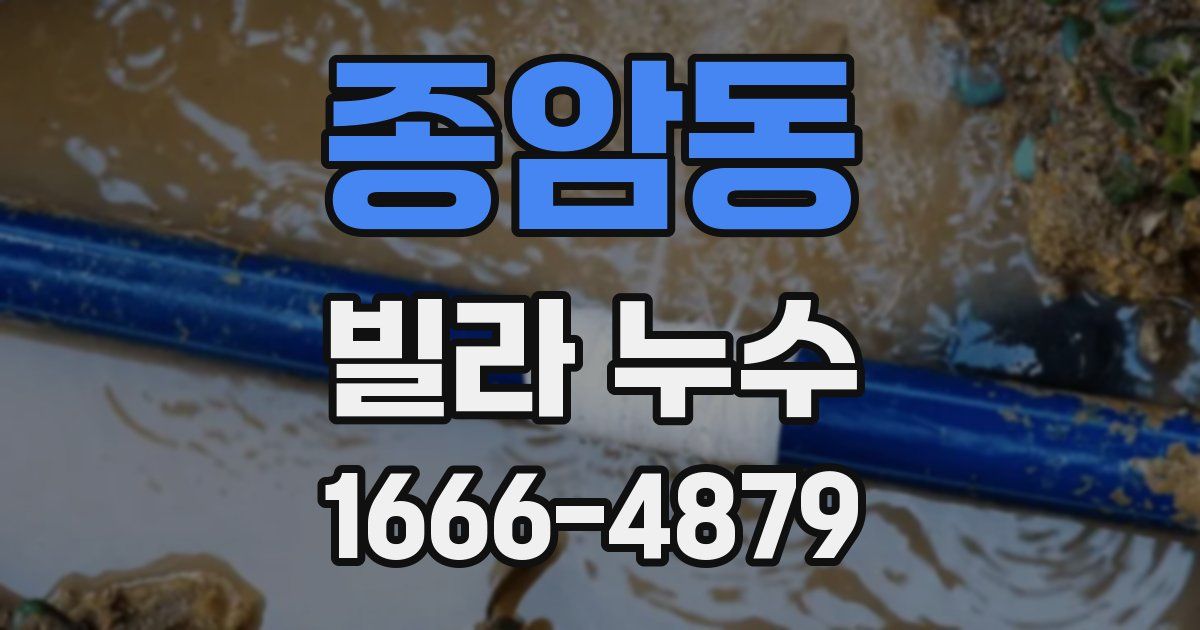 종암동 빌라 누수