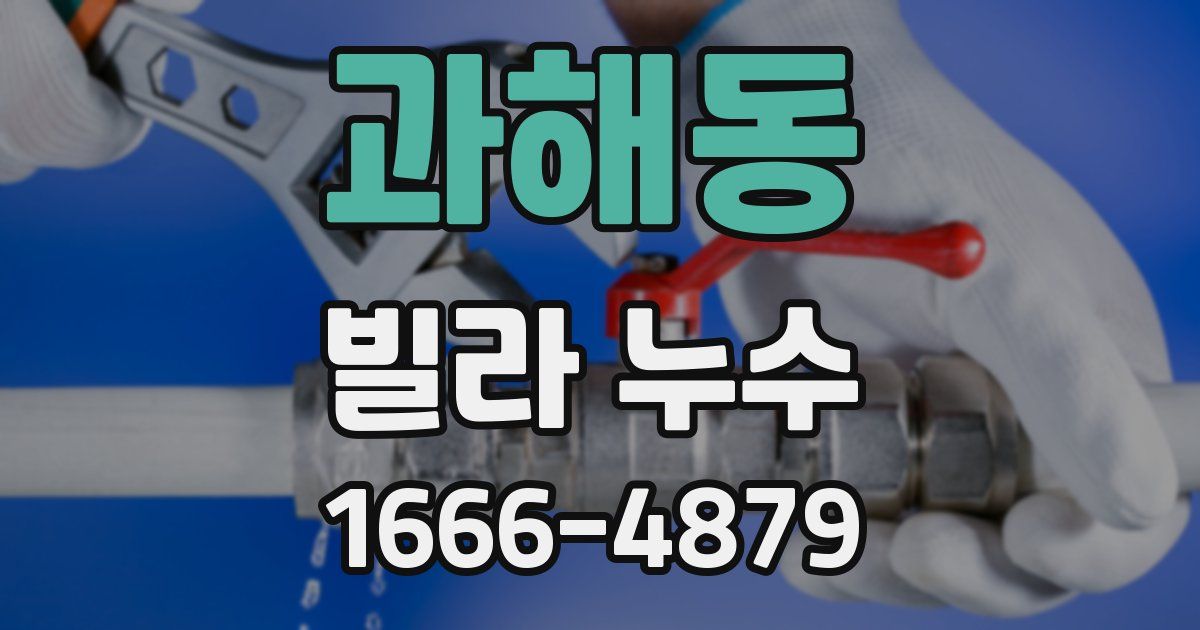 과해동 빌라 누수