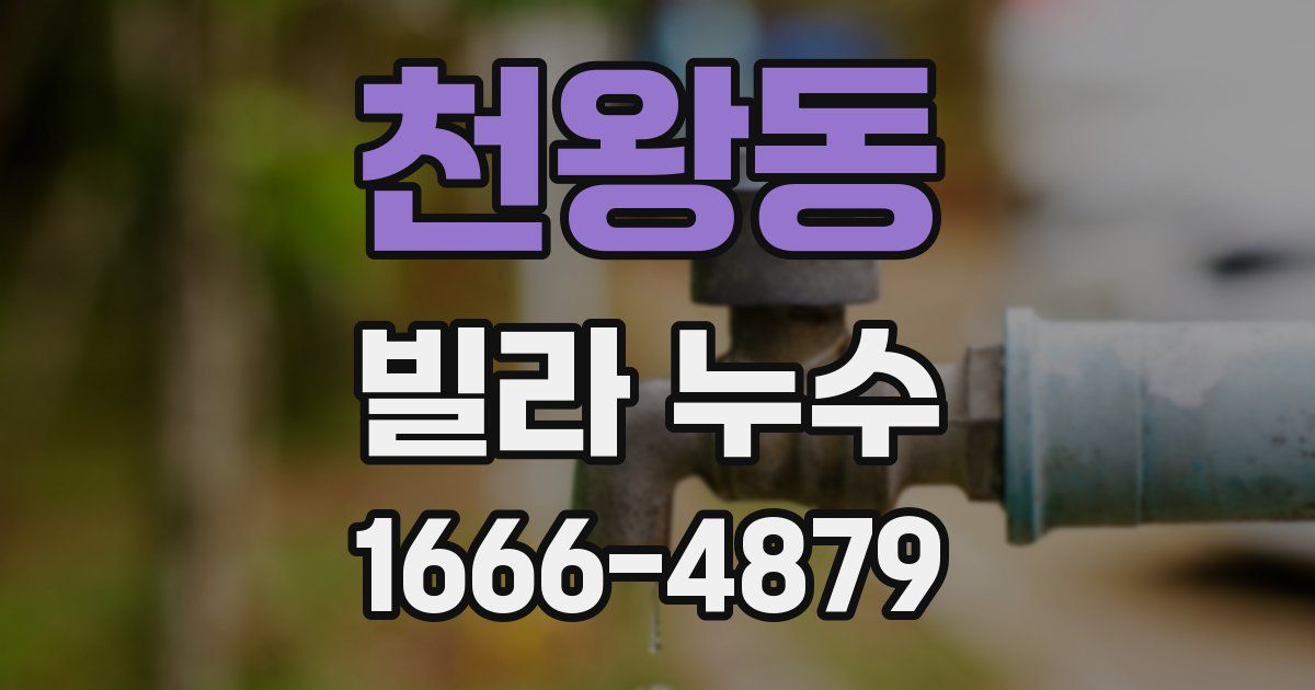 천왕동 빌라 누수