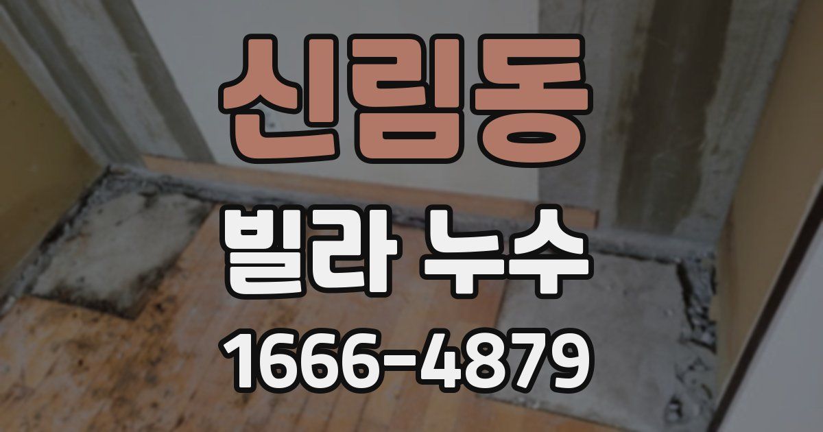 신림동 빌라 누수