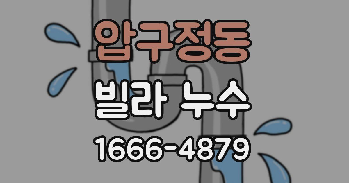 압구정동 빌라 누수