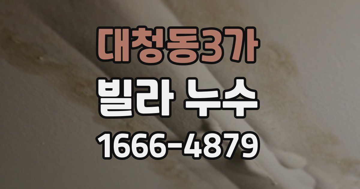 대청동3가 빌라 누수
