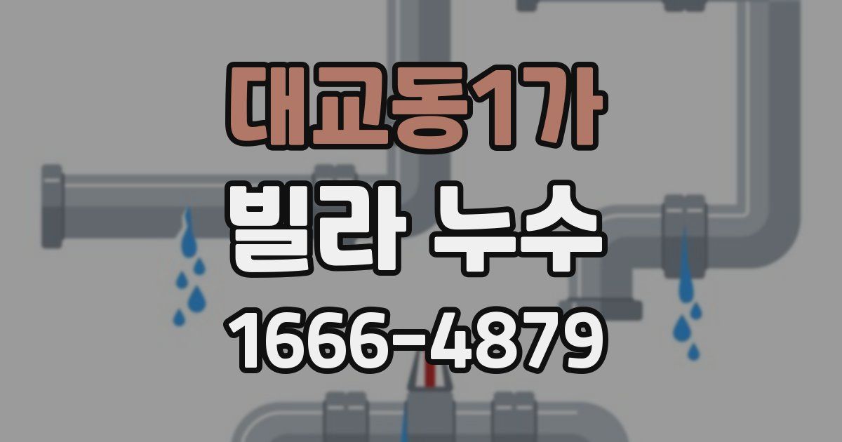 대교동1가 빌라 누수