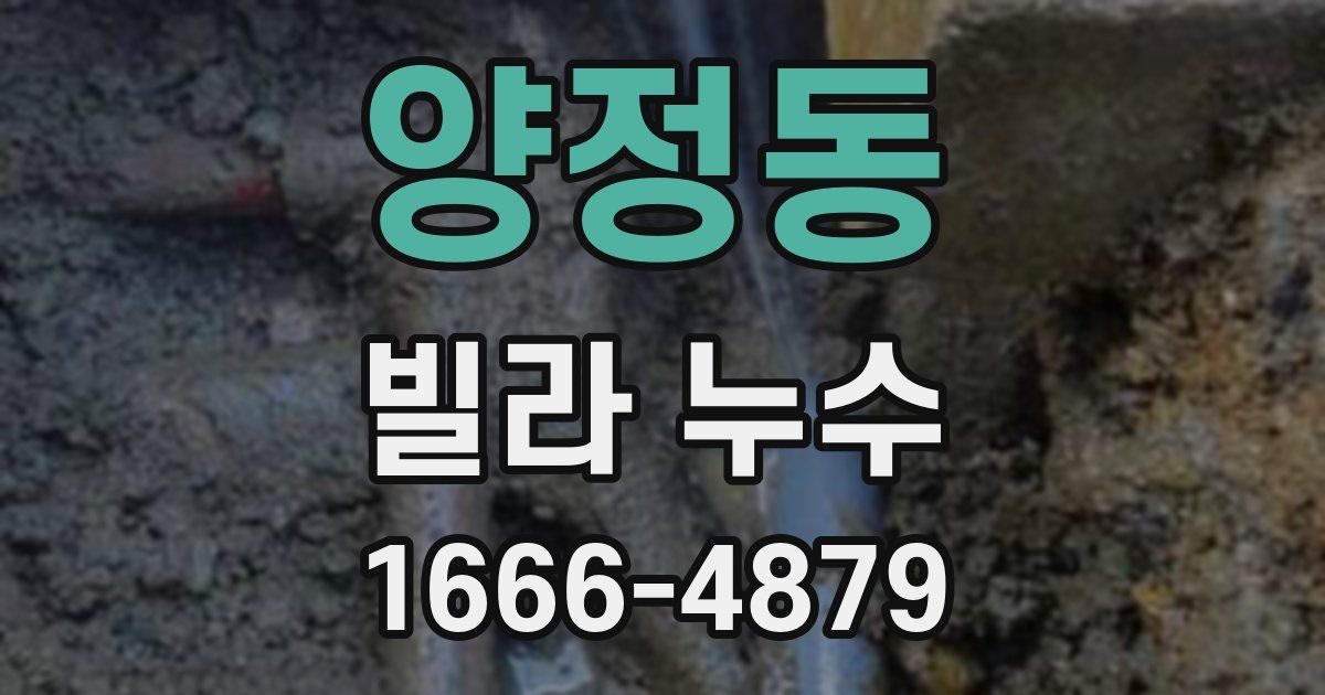 양정동 빌라 누수