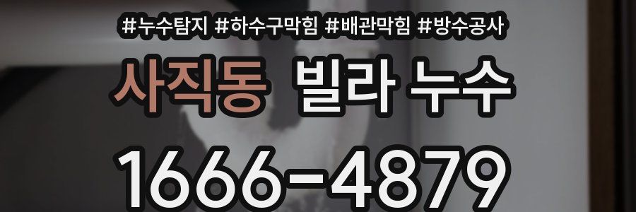 사직동 빌라 누수