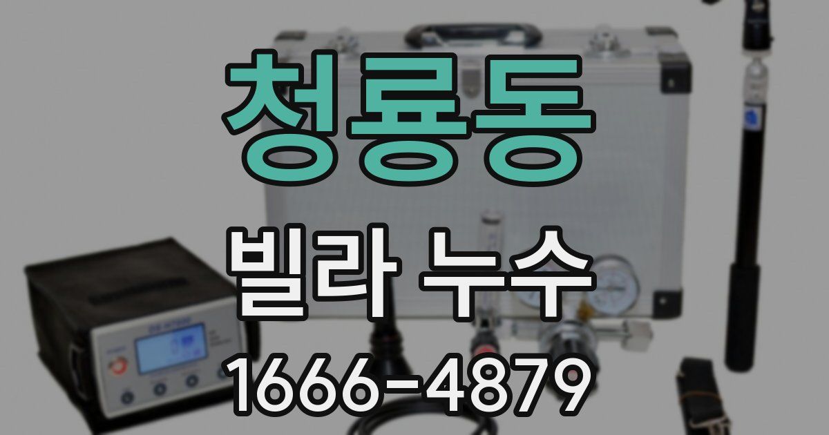 청룡동 빌라 누수