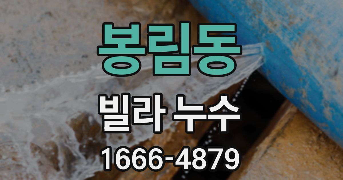 봉림동 빌라 누수