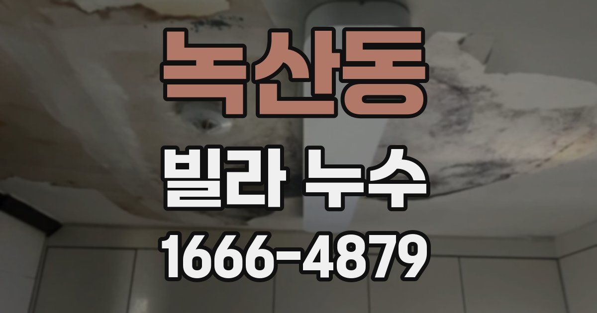 녹산동 빌라 누수