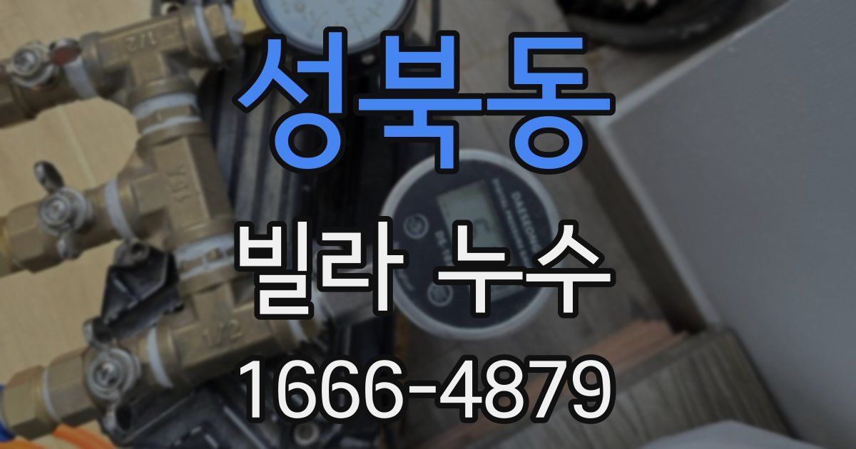 성북동 빌라 누수