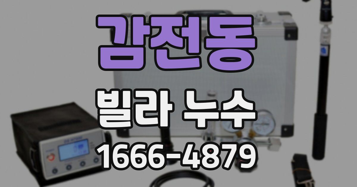감전동 빌라 누수