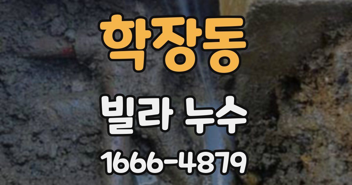 학장동 빌라 누수