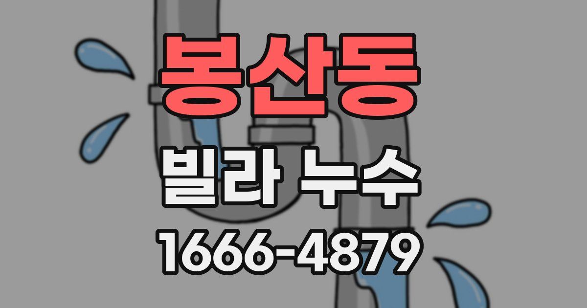 봉산동 빌라 누수