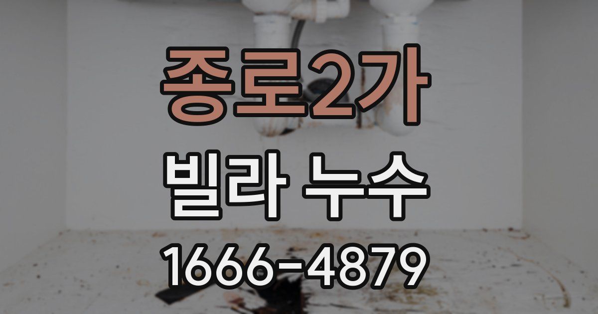 종로2가 빌라 누수