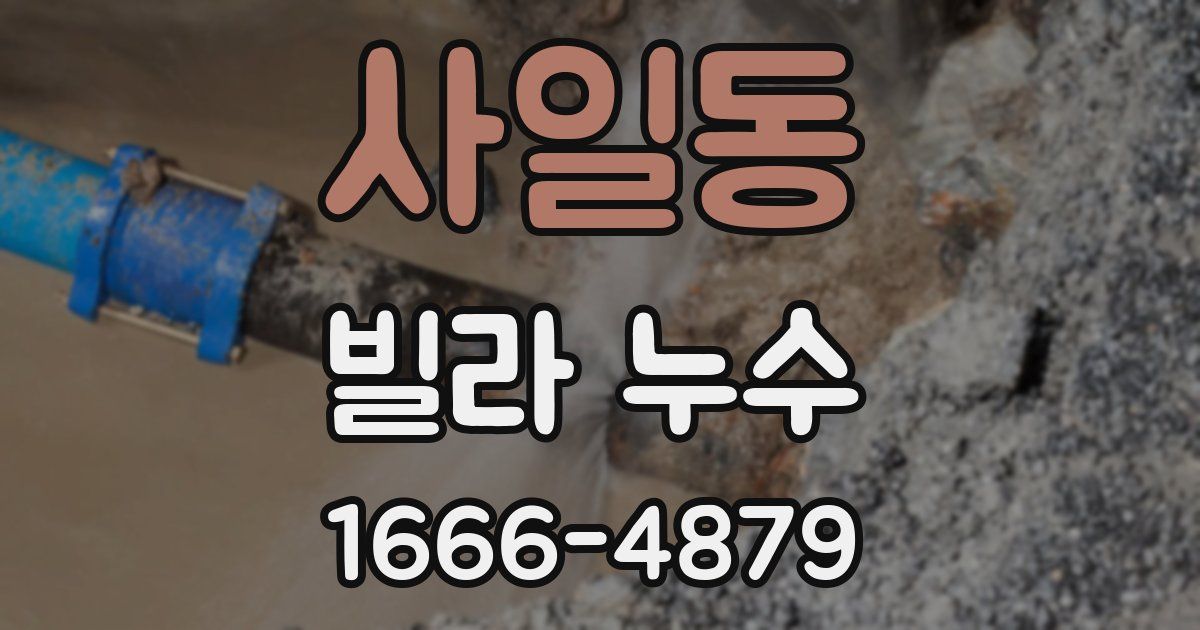 사일동 빌라 누수