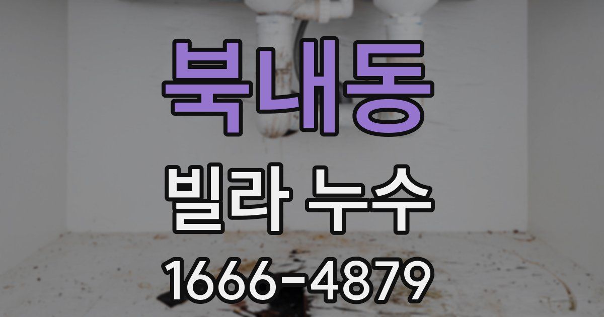 북내동 빌라 누수