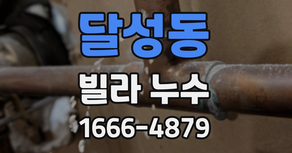 달성동 빌라 누수