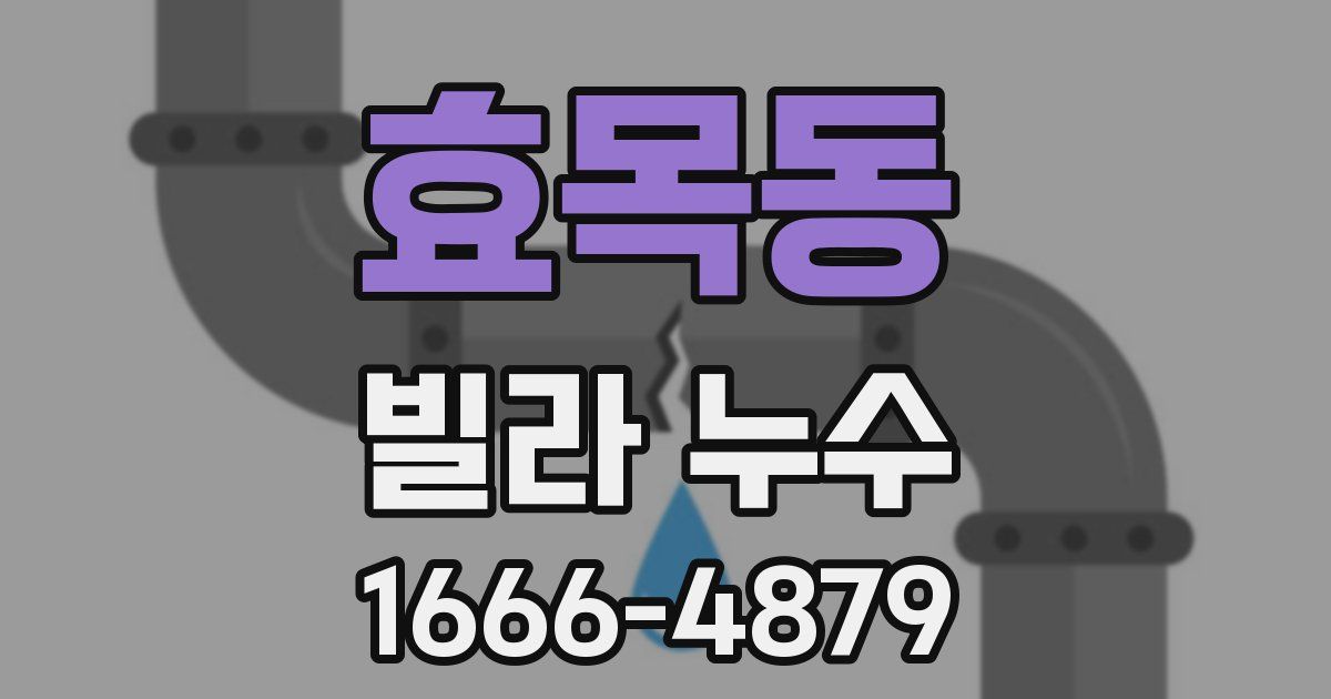 효목동 빌라 누수