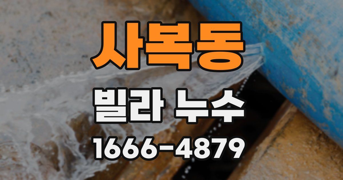 사복동 빌라 누수