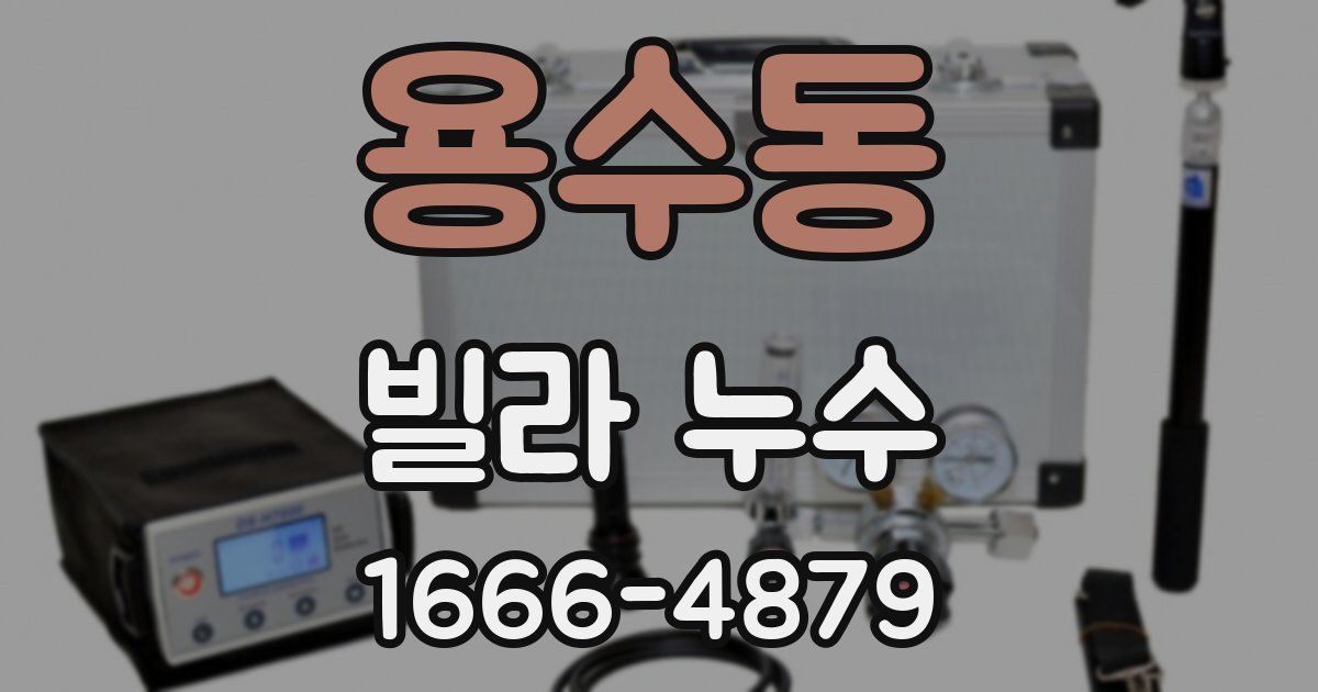 용수동 빌라 누수