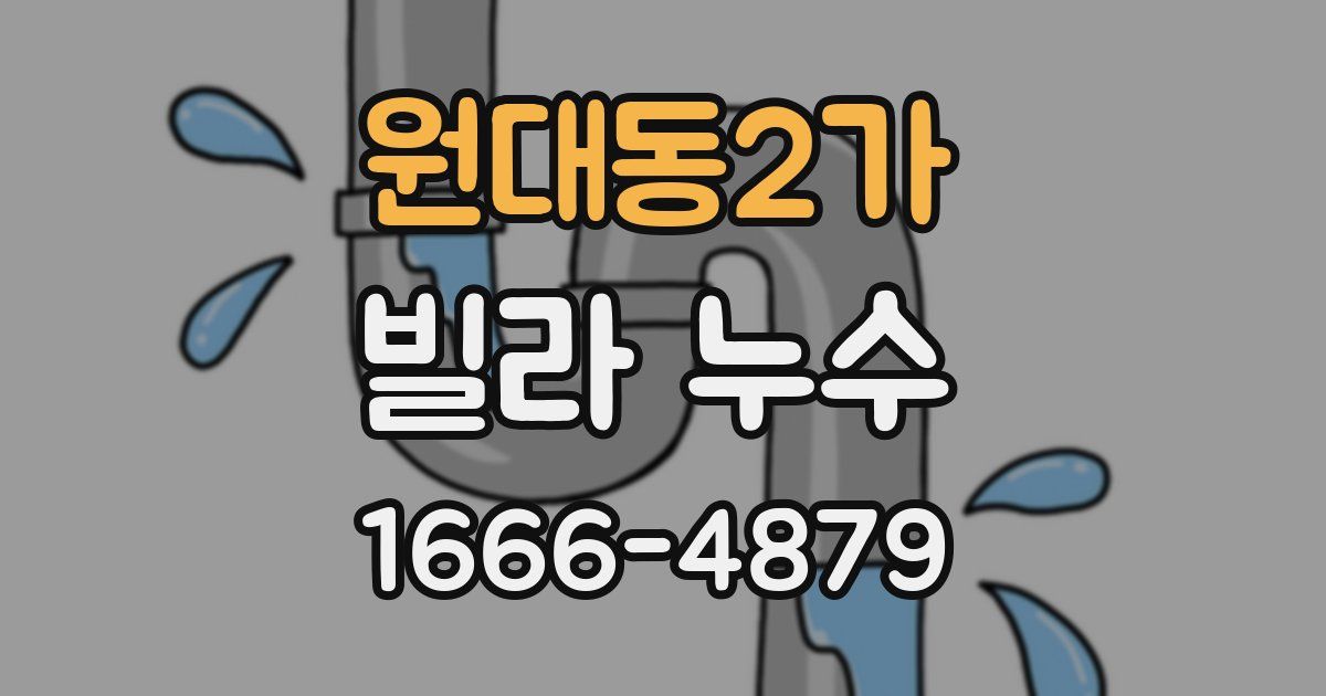원대동2가 빌라 누수