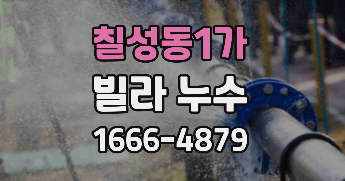 칠성동1가 빌라 누수