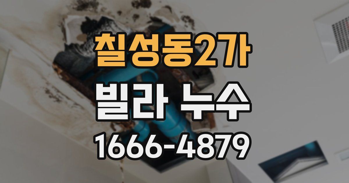 칠성동2가 빌라 누수