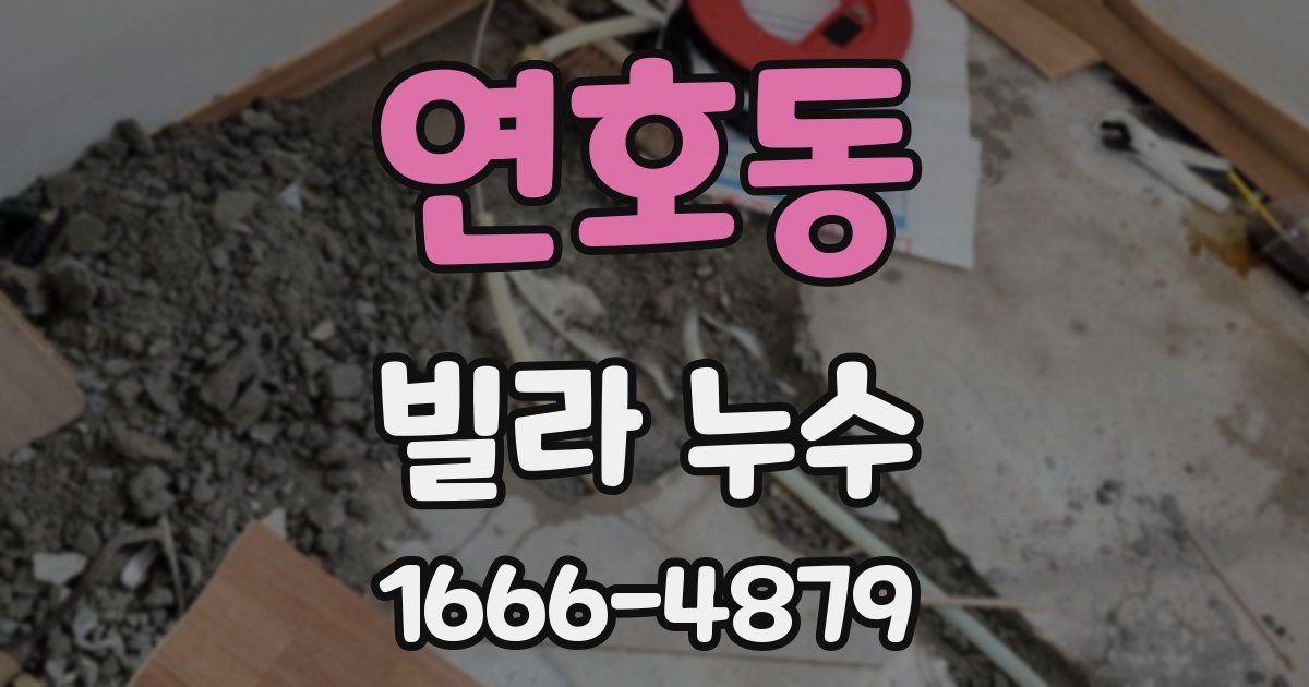 연호동 빌라 누수