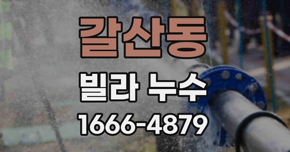 갈산동 빌라 누수