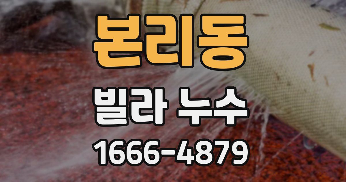 본리동 빌라 누수