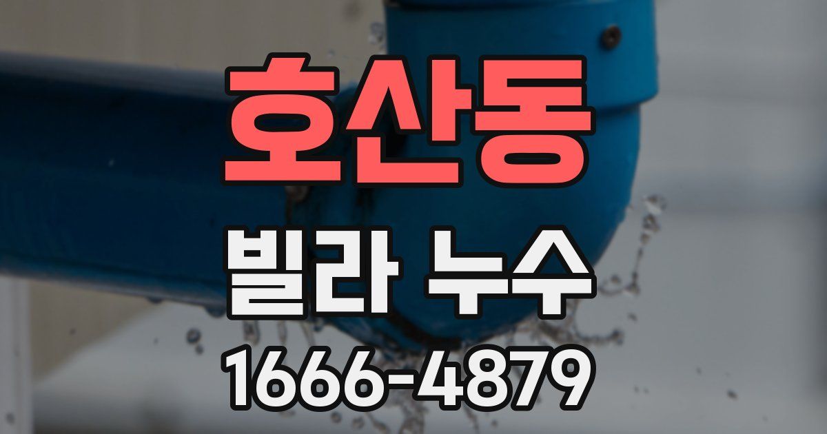 호산동 빌라 누수