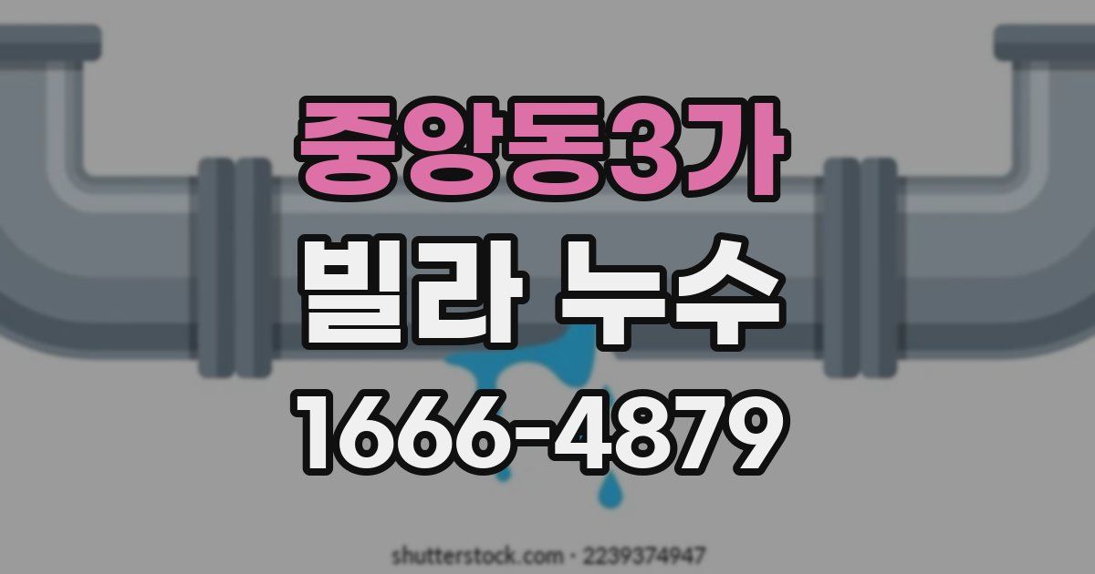 중앙동3가 빌라 누수