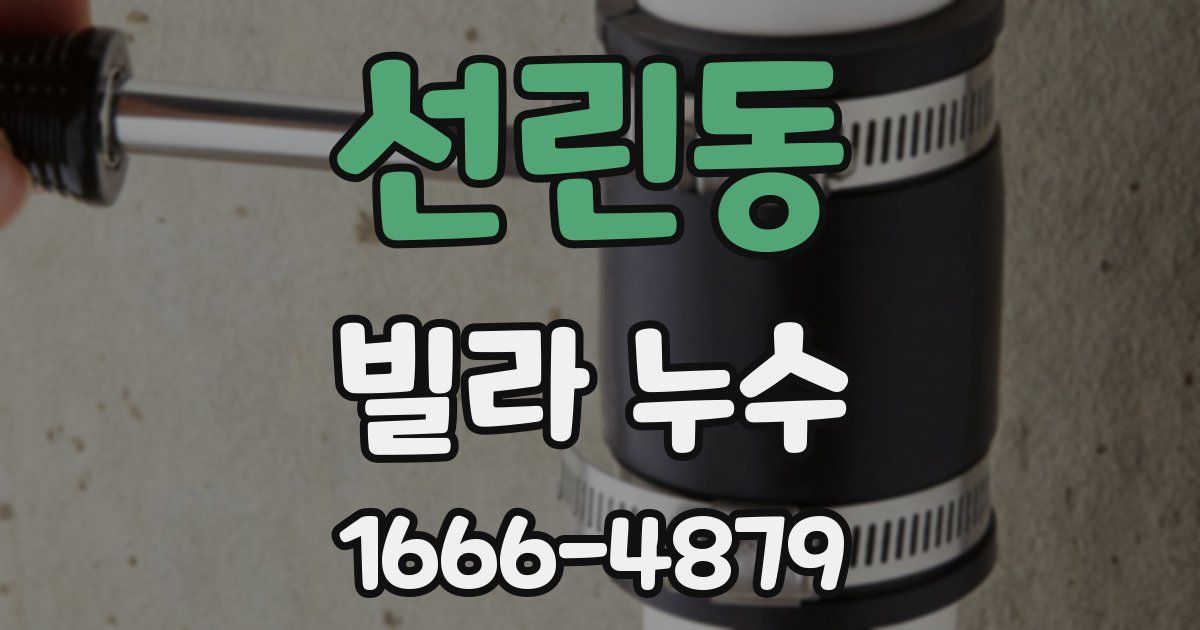 선린동 빌라 누수