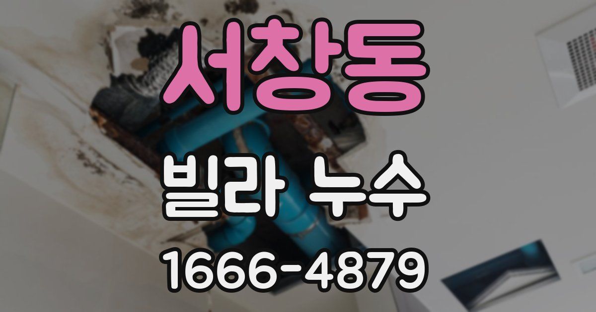 서창동 빌라 누수