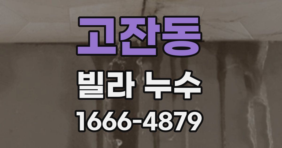 고잔동 빌라 누수