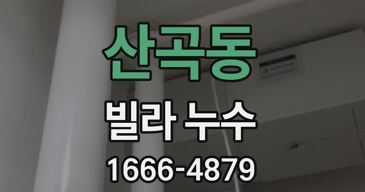 산곡동 빌라 누수