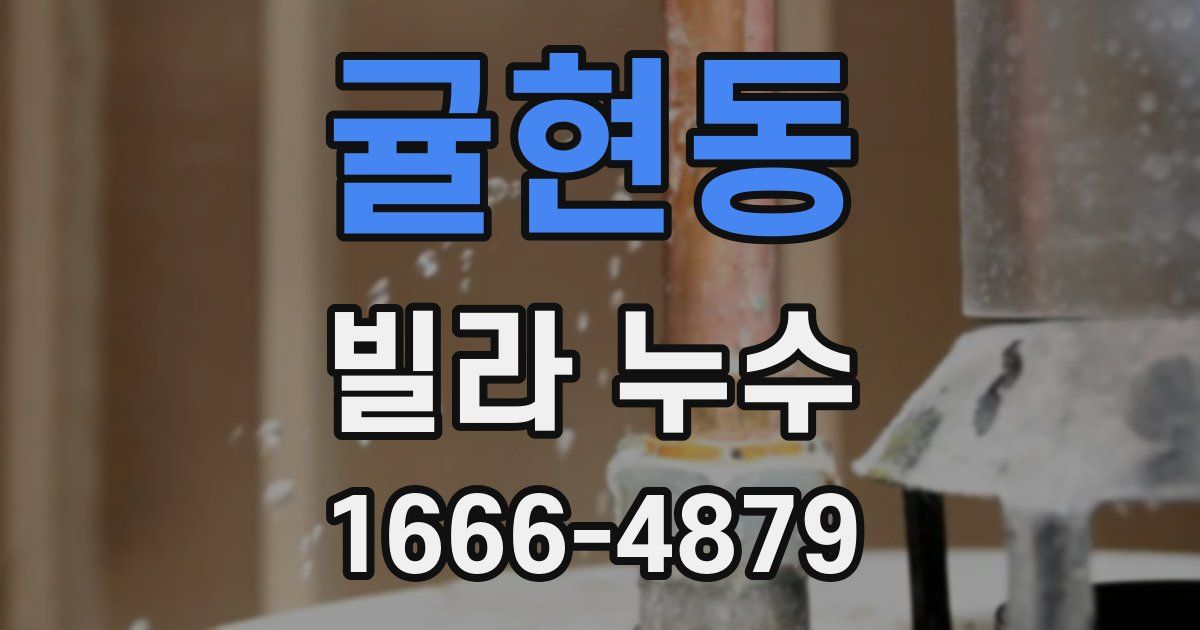 귤현동 빌라 누수