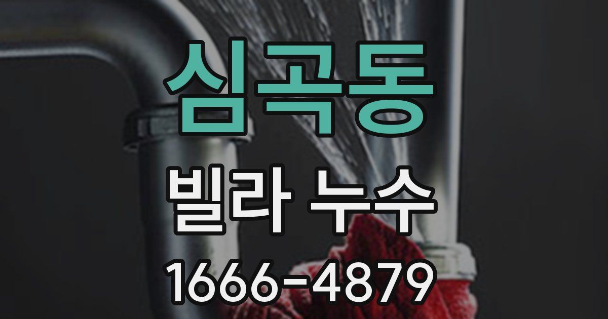 심곡동 빌라 누수