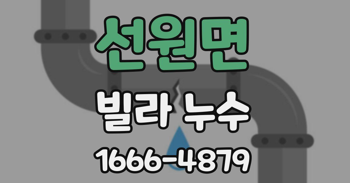 선원면 빌라 누수