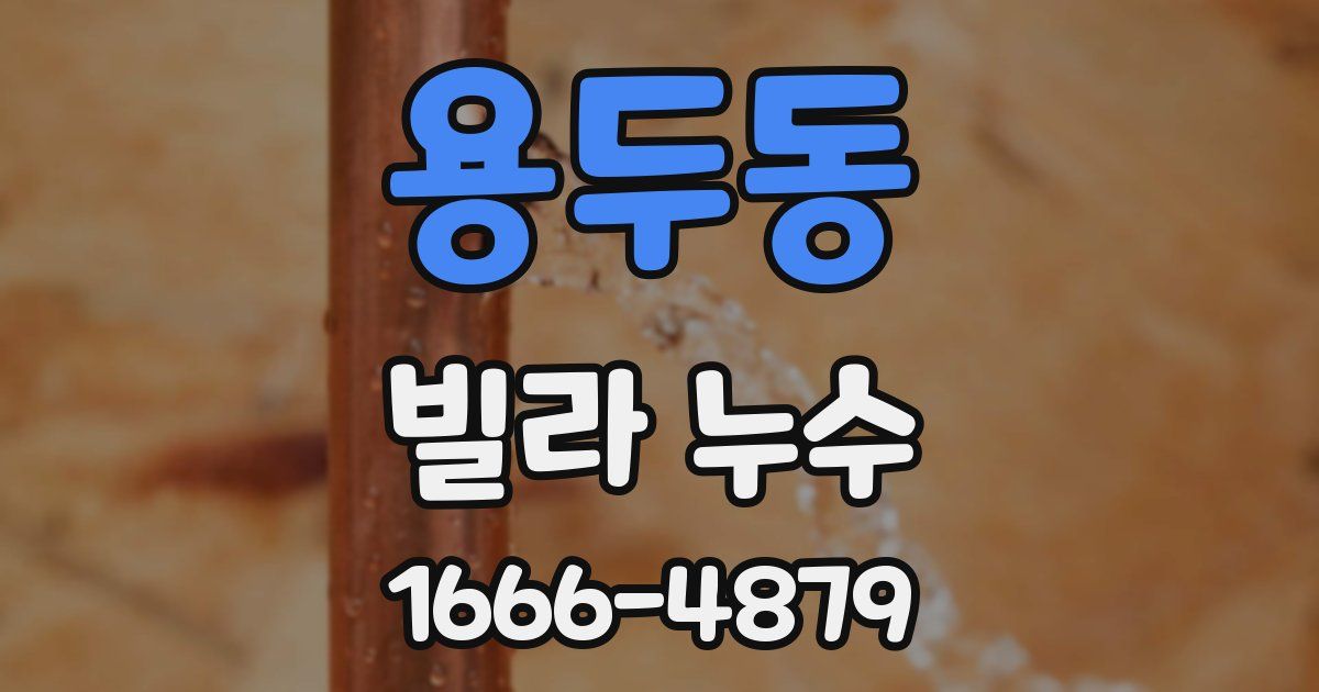 용두동 빌라 누수
