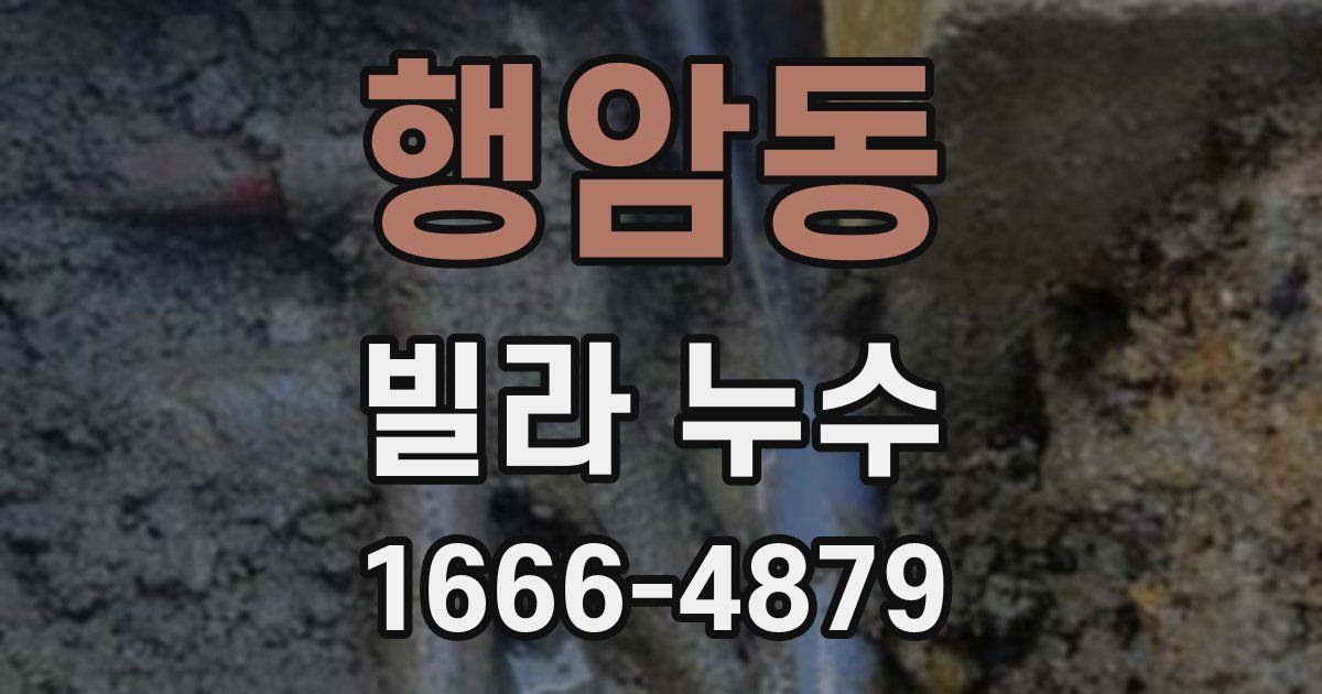 행암동 빌라 누수