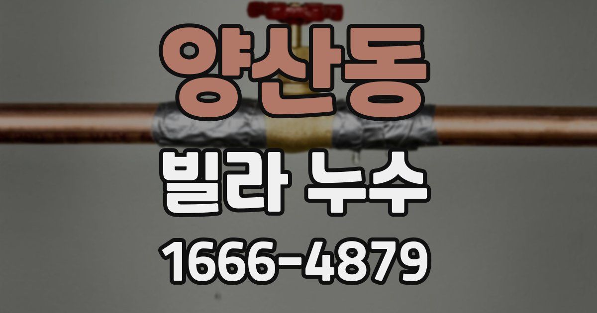 양산동 빌라 누수
