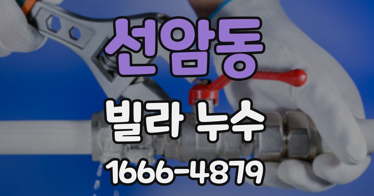 선암동 빌라 누수