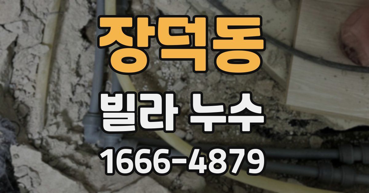 장덕동 빌라 누수