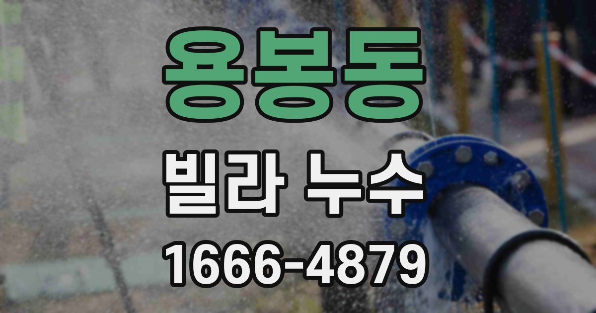 용봉동 빌라 누수