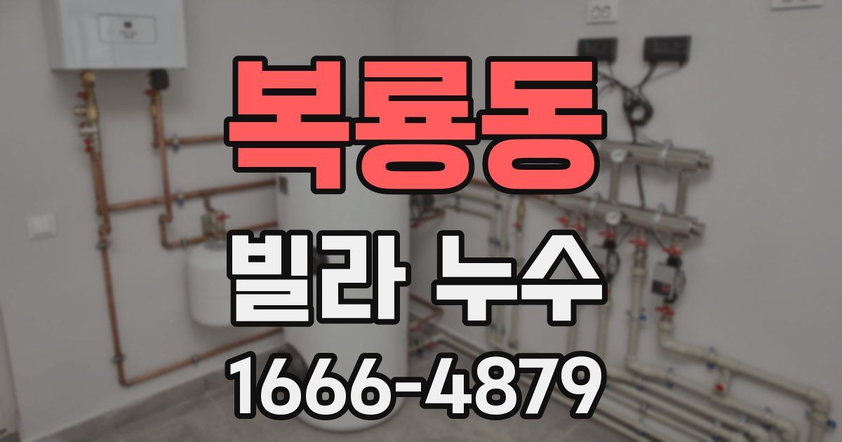 복룡동 빌라 누수