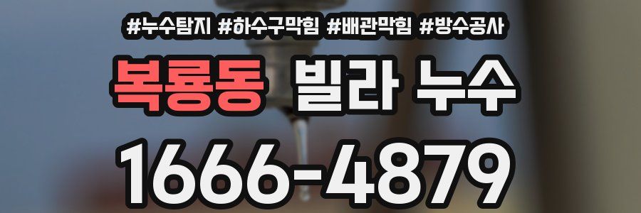 복룡동 빌라 누수