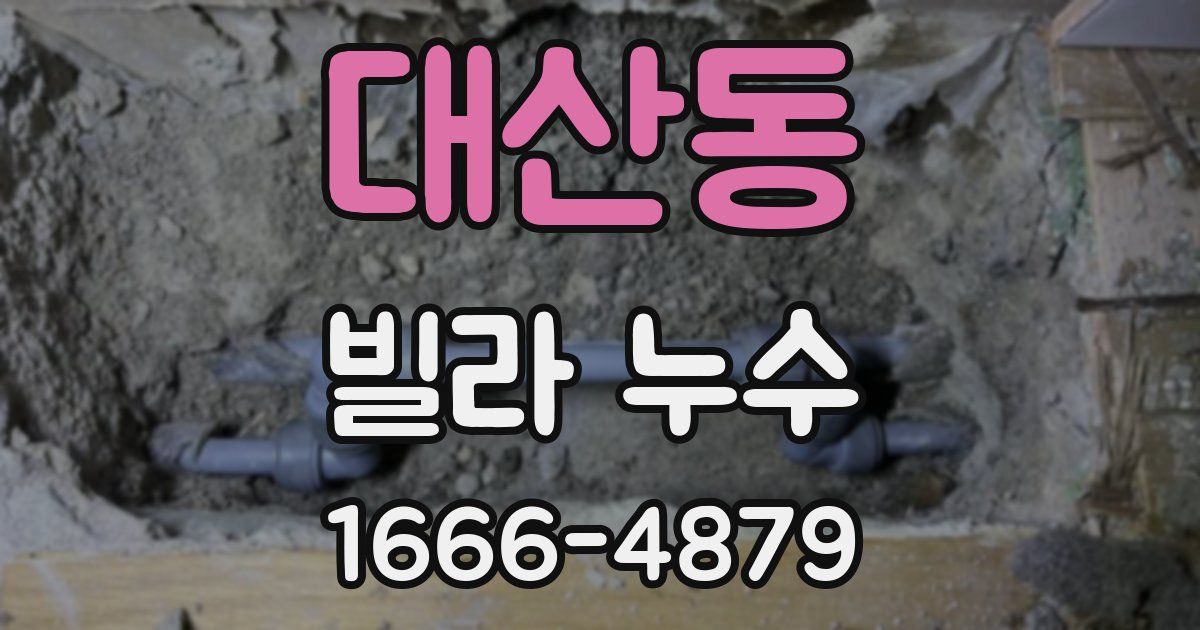 대산동 빌라 누수