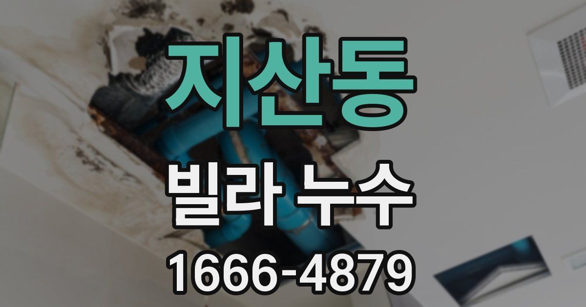 지산동 빌라 누수